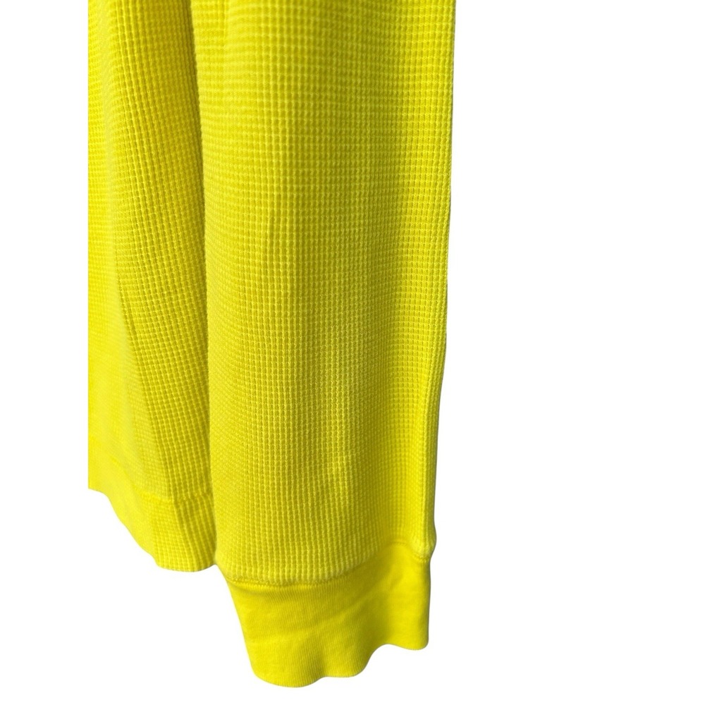 Vintage Lauren Ralph Lauren Active Yellow Waffle Thermal Hoodie Women's M - Picture 6 of 10